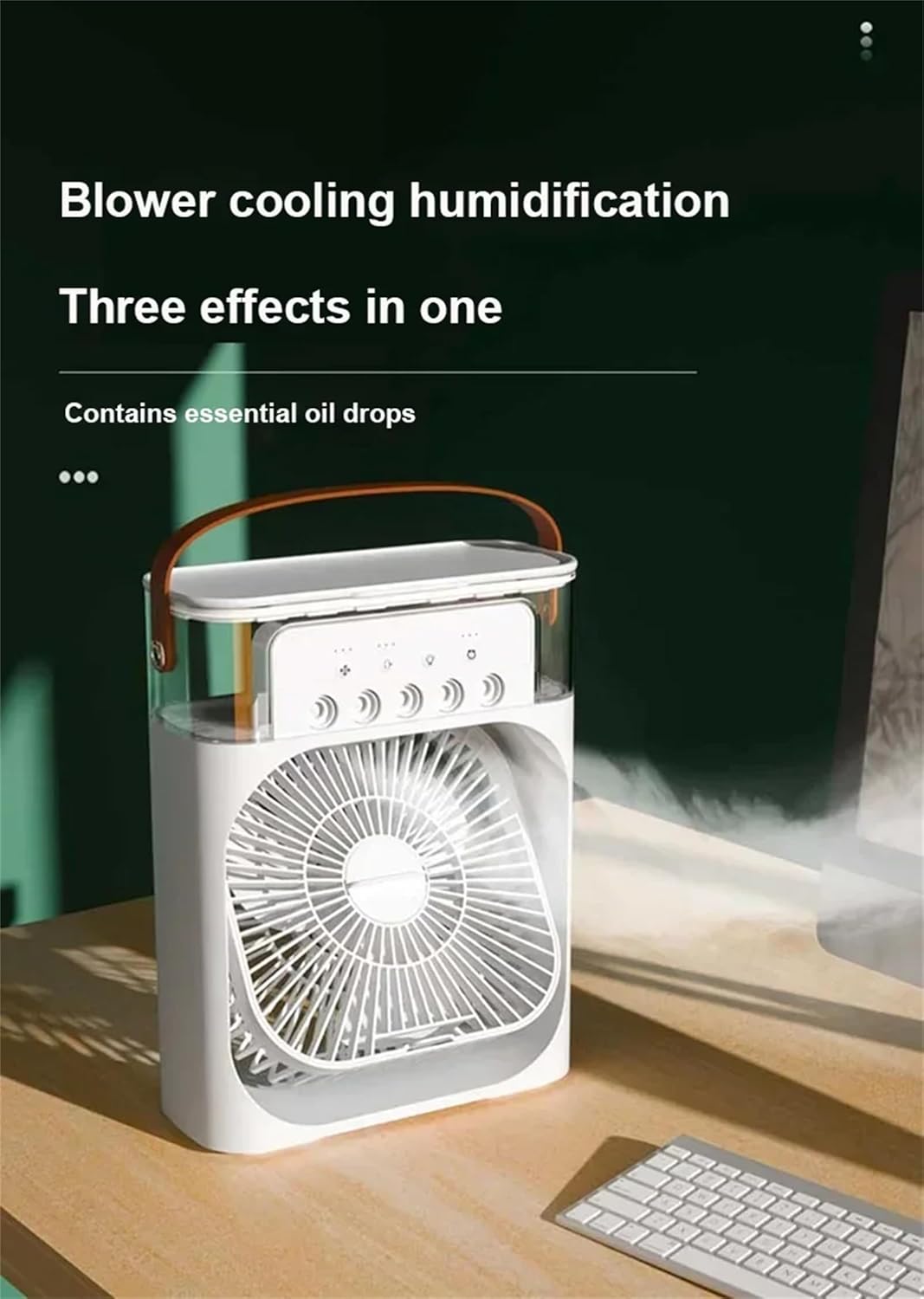 Portable Air Conditioner Fan, Humidifier, USB Electric Fan, Water Mist, 3 in 1 air Cooler, for Room Office Home