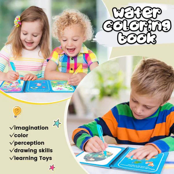 Magic Water Painting Book (8 Pages) — Fun for Kids!
