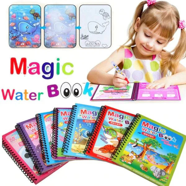 Magic Water Painting Book (8 Pages) — Fun for Kids!